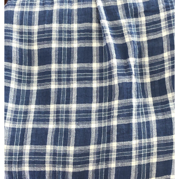 BSBEE 100% Cotton Shirt Women's Sz L Blue Plaid Long Sleeve Button Drop Shoulder - Picture 4 of 13